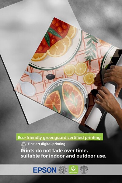 Postifull White Framed Painting, Frutis with Vegs, Comfort Series Kitchen Wall Painting, No: 109154