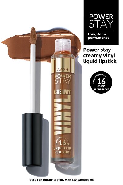 AVON Power Stay Creamy Vinyl Liquid Lipstick - Successful Sepia