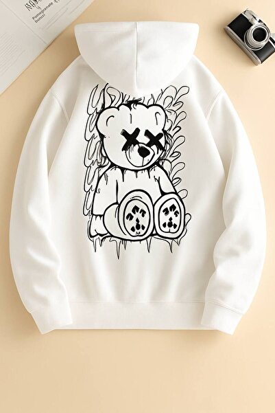 CLASSY.MODA Hanorac cu glugă cu imprimeu urs