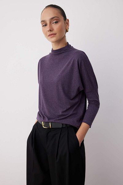 Trendyol Collection Plum Knitted Blouse Twoaw26Bz00136