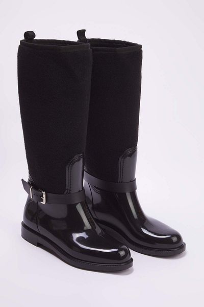 TRENDYOL SHOES Black Flat Heeled Women's Rain Boots 
 Takeaw26Cz00006