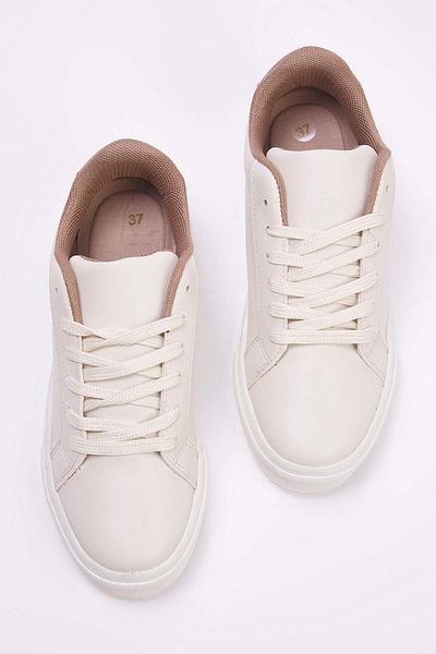 TRENDYOL SHOES Beige Retro Lace-Up Women's Sports Shoes Takaw26Sn00013
