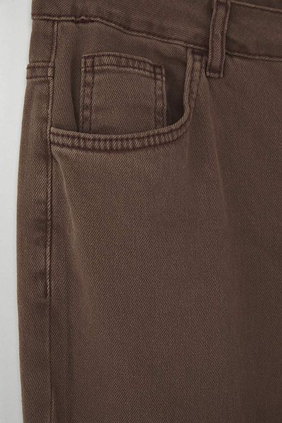 Trendyol Curve Brown High Waist Straight Fit Denim Plus Size Jeans Tbbss24Cj00051