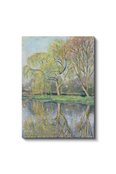 Tablofest Claude Monet - Bahar Ağaçları ve Göl Kanvas Tablo
