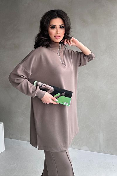 Feela Moda طقم تونيك حجاب نسائي من القطن الممشط مقاس كبير بسحاب معدني 2021