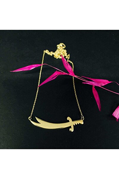 BUTİK GÜMÜŞ 925 Ayar 14K Altın Kaplama, Hz. Ali Zülfikar Kılıç Kadın, Erkek K...