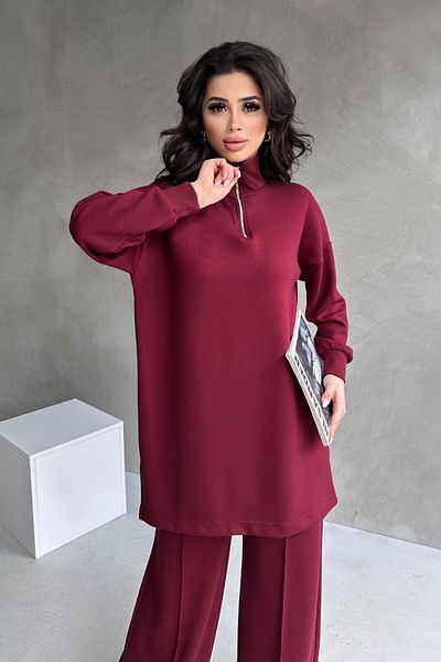 adba style Women's Modal Combed Cotton Oversize Metal Zipper Hijab Tunic Suit 4029