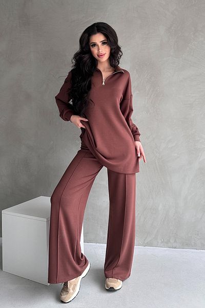 adba style Women's Modal Combed Cotton Oversize Metal Zipper Hijab Tunic Suit 4029