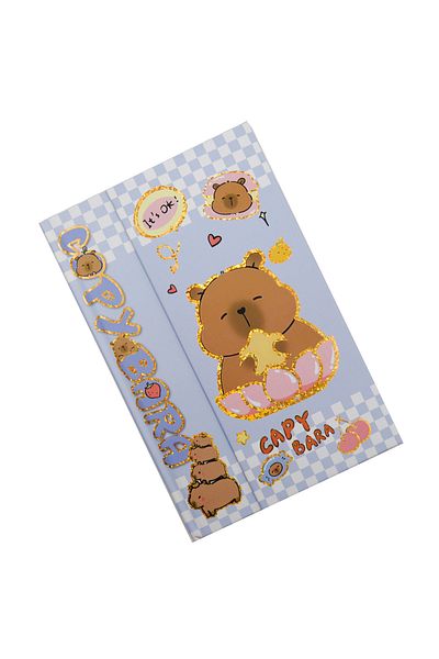 repro design Capybara Magnet Cover Notebook 22X15 cm 100 Sheets Cute Design Model 3