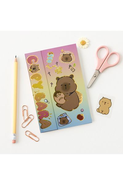 repro design Capybara Magnet Cover Notebook 22X15 cm 100 Sheets Cute Design Model 2