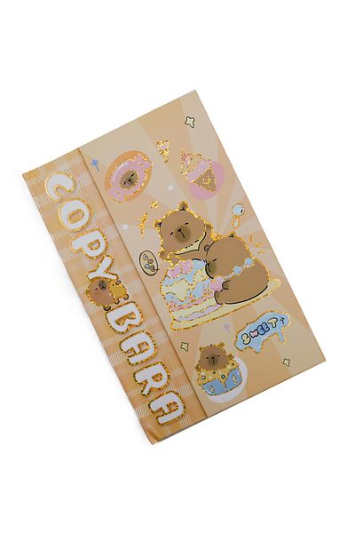 repro design Capybara Magnet Cover Notebook 22X15 cm 100 Sheets Cute Design Model 4
