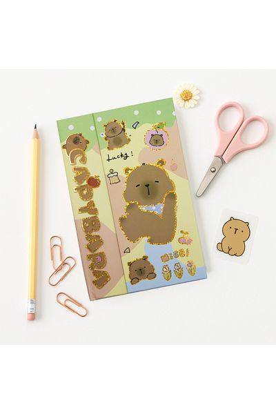 repro design Capybara Magnet Cover Notebook 22X15 cm 100 Sheets Cute Design Model 1