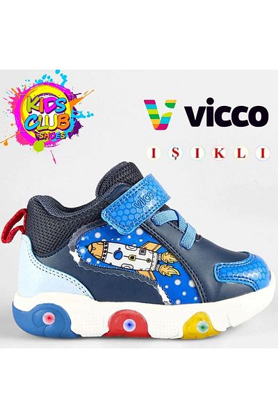 Kocamanlar Ayakkabı Vicco Rocky Phylon Rubber Sole Orthopedic Lighted Children's Boots Dark Blue