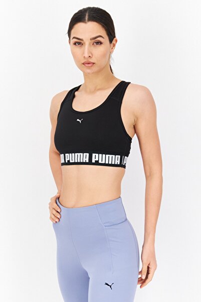 Puma حمالة صدر رياضية مبطنة قليلاً للنساء للتدريب، لون أسود