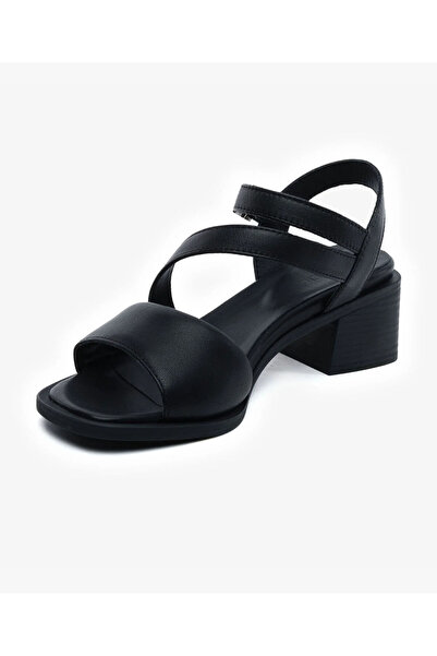 Greyder Kadın Siyah Hakiki Deri Topuklu Sandalet 5Y2CS32480