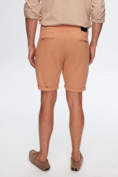 D'S Damat Ds Damat Slim Fit Camel Yandan Cepli Pamuklu Chino Şort