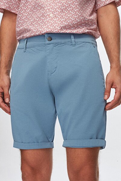 D'S Damat Bavlněné šortky Ds Damat Slim Fit Indigo s bočními kapsami