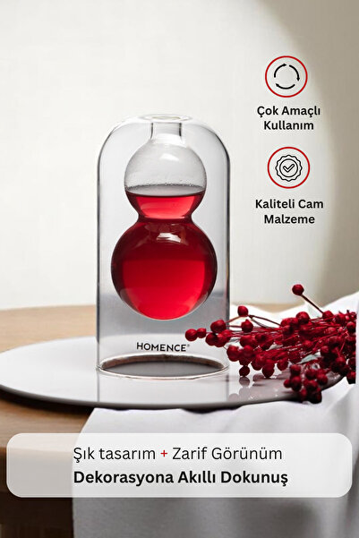 homence Dekoratif Cam Vazo Oda Kokusu Şişesi Masaüstü Biblo – Zarif Ve Şık Tasarım
