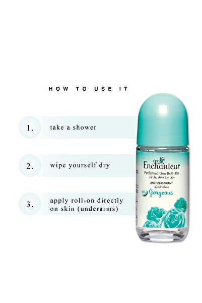 ENCHANTEUR Gorgeous Perfumed Deo Roll-On 50ml – Long-Lasting Fragrance