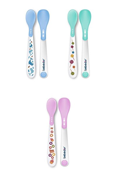 Bebedor 6 Months Blue Heat Sensitive Spoon Set - 2 Pieces 555