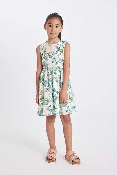 DeFacto Girls Patterned Sleeveless Combed Cotton Summer Dress D2341A824Sm