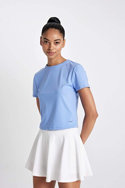 DeFacto DeFactoFit Slim Fit Slim Fit Crew Neck Αθλητικό κοντομάνικο μπλουζάκι με στάμπα C8369AX24HS