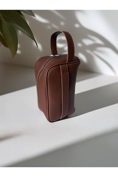 Valiberta Double Handle Leather Look Men's Handbag - Brown