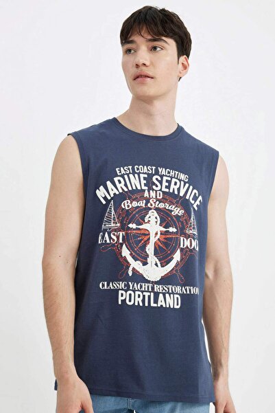 DeFacto Μονόχρωμο μπλουζάκι με κανονική εφαρμογή C5045AX24HS