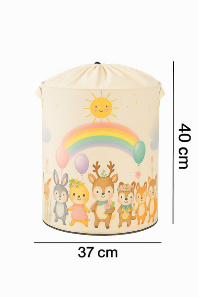 LUXWAY HOME Χαριτωμένο πτυσσόμενο καλάθι οργάνωσης με διχτυωτό δίχτυ - για παιχνίδια και ρούχα 37X40