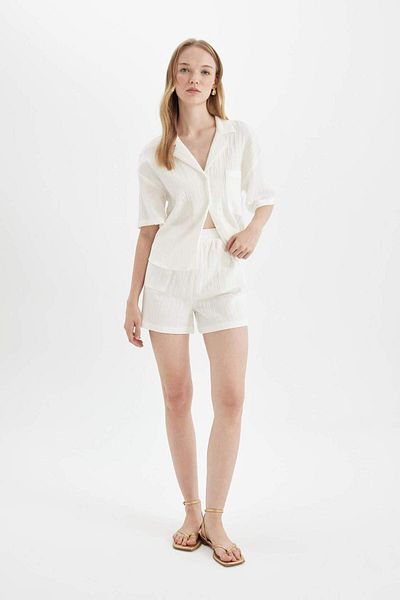 DeFacto Kurze Musselin-Shorts – Regular Fit, normale Taille Y0996AZ24HS