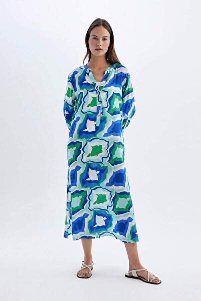 DeFacto Plážové šaty se vzorem Regular Fit-Fall in Love D0452AX24SM