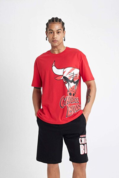 DeFacto DeFactoFit – NBA Chicago Bulls Short Leg Shorts C4462AX24HS, Standard Fit