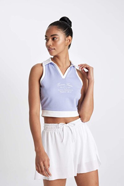 DeFacto DeFactoFit Crop Polo Yaka Sporcu Atlet B4581AX24SP