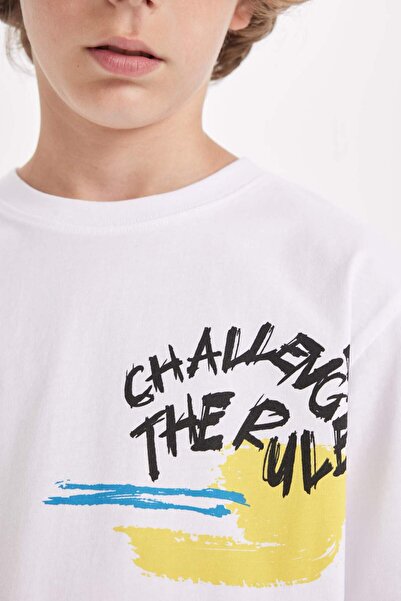 DeFacto Boy's 2-Piece Set Crew Neck Printed Short Sleeve T-Shirt Shorts D1159A824Hs