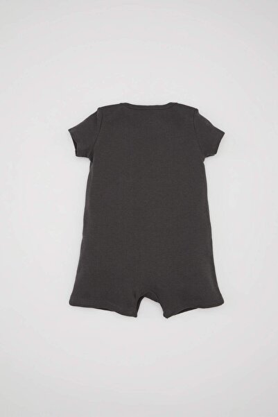 DeFacto Jumpsuit mit Waffelmuster für Neugeborene Jungen mit Hunde-Print - Kurzarm C9631A524SM