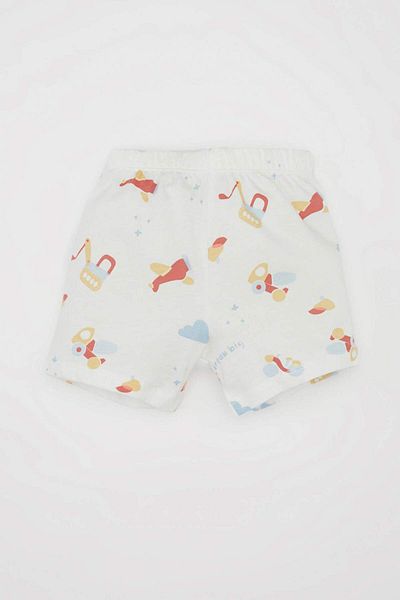 DeFacto Baby Boy Pajamas Set Printed Combed Cotton Short Sleeve Top Elastic Waist Shorts C9749A524Hs
