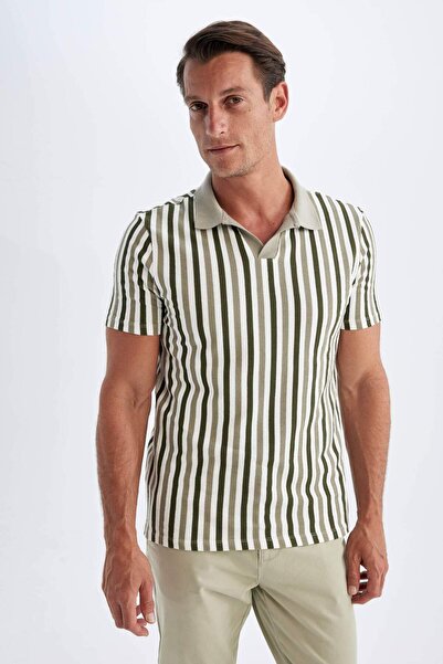 DeFacto Μπλουζάκι πόλο με κοντό μανίκι με λεπτή εφαρμογή D4795ax24sm