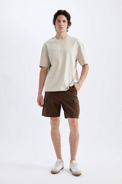 DeFacto Cargo-Bermudashorts im Leinen-Look mit normaler Passform B5676ax24sm