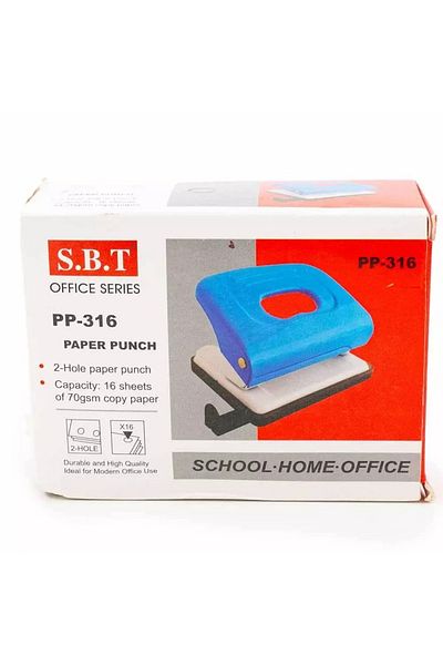 SbT 2-Hole Paper Puncher – 12mm Manual Binding Tool | Portable & Durable for Office & School Use