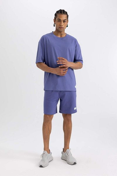 DeFacto DeFactoFit Slim Fit Κοντό Φούτερ Ύφασμα Σορτς A1625AX24SM