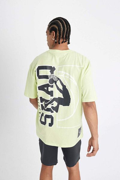 DeFacto Defactofit Shaquille Oneal Oversize Wide Fit Crew Neck Short Sleeve T-Shirt C6993Ax24Hs