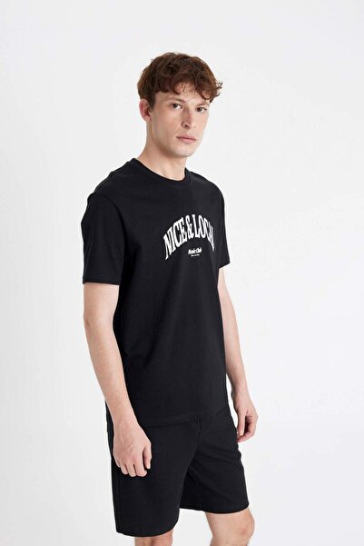 DeFacto Tričko Regular Fit s potiskem od Crew Neck D4765AX24SM