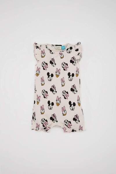 DeFacto Kız Bebek Yeni Doğan Disney Mickey & Minnie Fitilli Kaşkorse Kolsuz Tulum D0799a524hs
