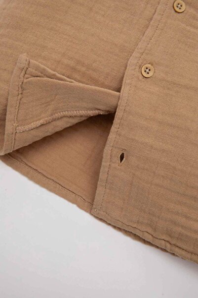 DeFacto Erkek Bebek 2'li Takım Müslin Kısa Kollu Gömlek Şort C3438A524SM