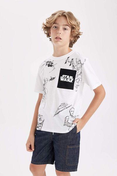 DeFacto Boy's Star Wars Crew Neck Short Sleeve T-Shirt C3110A824Hs