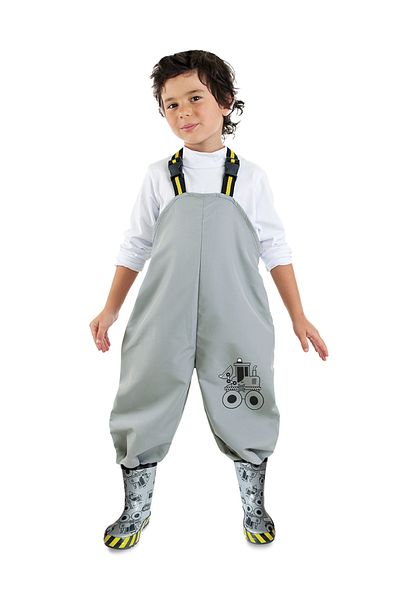 Denokids Construction Vehicle Boys Waterproof Rain Overalls