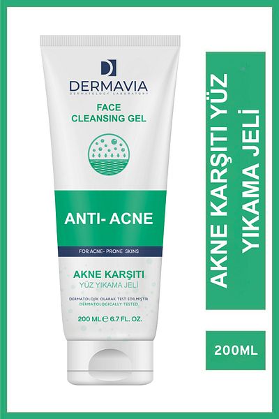 Dermavia جل غسول الوجه منظف البشرة خالي من العطور مع حمض الساليسيليك 200 مل - لجميع أنواع البشرة