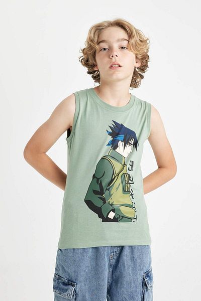DeFacto Boy's Printed Crew Neck Tank Top - D2193A824HS