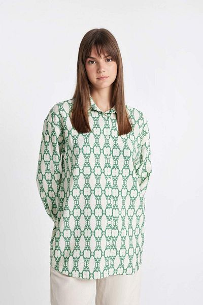 DeFacto Relax Fit mintás hosszú ujjú ing tunika D1435AX24HS