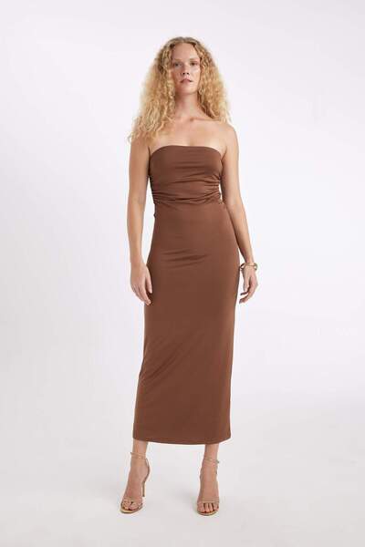 DeFacto Maxi večerní šaty bez ramínek D3610AX24HS